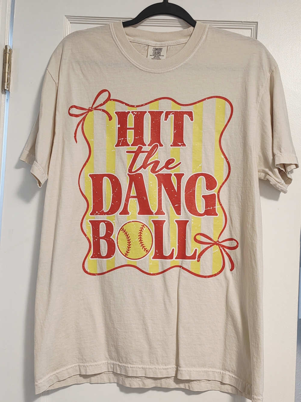 Comfort Colors Cream Graphic Tee with Red and Yellow Print